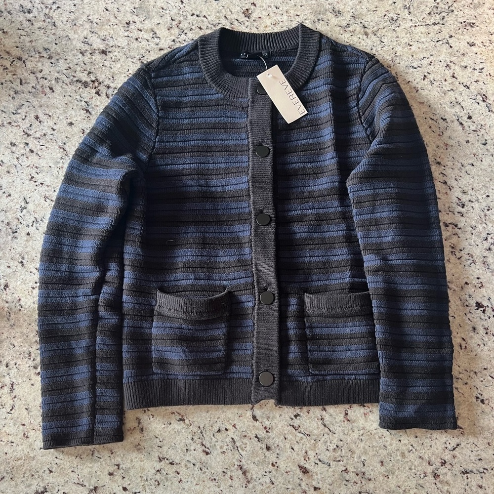 Sanctuary Black and Blue Buttoned Cardigan